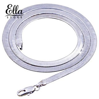 [NE1] collar de cadena plana chapada en plata para hombres y mujeres (2)