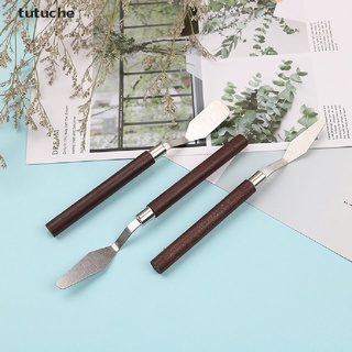 tutuche 3 unids/set paleta de pintura cuchillo espátula mezcla pintura de acero inoxidable cuchillo de arte cl