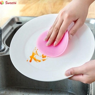 1 x Paño De Lavado De Platos Color Silicona Cepillo Cocina Doble Cara De Limpieza (6)
