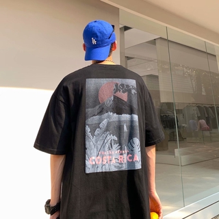 Camiseta De Manga corta con cuello redondo estampado Hip-Hop para hombre