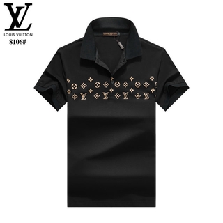 #2021 nuevo # lv louis vuitton logotipo de los hombres de impresión polo-shirts guapo hombres casual moda ocio verano algodón slim solapa negro blanco manga corta polo-shirts