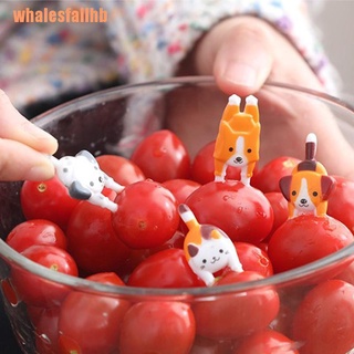 whalesfallhb 7 unids/set lindo mini animal de dibujos animados alimentos picks niños snack comida frutas horquillas (2)