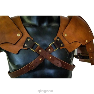 Multicapa fotografía Props gladiador Medieval Vintage Cosplay disfraz de cuero Artificial hombro armadura