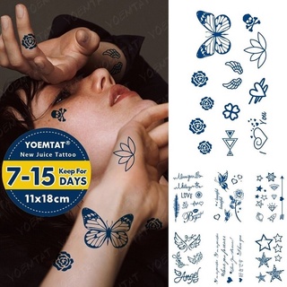 2pcs jugo tinta tatuajes arte corporal duradero impermeable temporal tatuaje pegatina japonesa carpa geisha tatoo brazo (1)