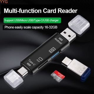Adaptador de lector de tarjetas de memoria 5 en 1 USB OTG tipo C/ USB/Micro USB/ SD TF