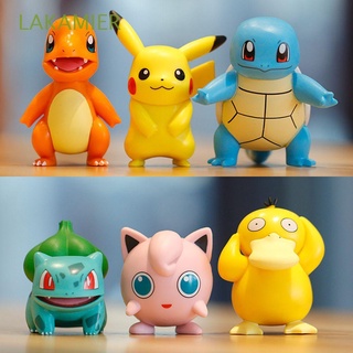lakamier 6 modelos de regalo anime jigglypuff pokemon figuras de juguete charmander bulbasaur psyduck squirtle pikachu