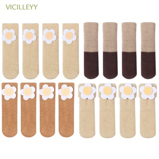 VICILLEYY 16PCS Floor Protector Chair Socks Protective Case Furniture Feet Cover Chair Leg Caps Knitted Non-Slip Cups High Elastic Furniture Socks Pads