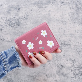 Linda versión de flores de las señoras pequeña cartera de las mujeres corto Tri-fold monedero de la tarjeta caso cartera (1)
