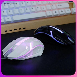 Mouse Gamer con cable USB Retroiluminado Colorido Luminoso Para juegos/oficina