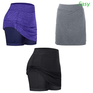 Easy falda de tenis activa 2 en 1 para mujer/Shorts de malla interior con bolsillo/deportes/Golf Skorts