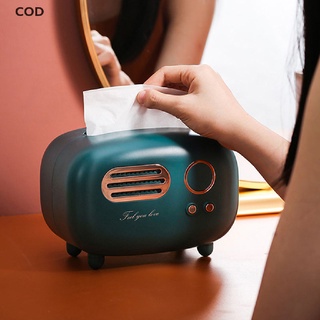 [cod] retro radio modelo caja de pañuelos de escritorio titular de papel vintage servilleta caso adorno caliente