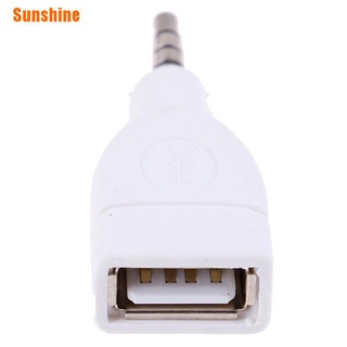 Sunshine> Converter Adapter Usb 2.0 Female To 3.5Mm Male Aux Audio Car Plug Jack White