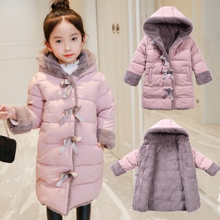 Otoño invierno chamarra para niñas más terciopelo caliente larga niña Parka 3-11 años adolescente niña abrigo bebé traje de nieve ropa de abrigo