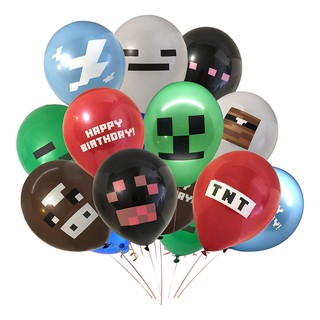 24pcs juego Minecraft látex Ballons dibujos animados niños niños fiesta de cumpleaños decoración suministros