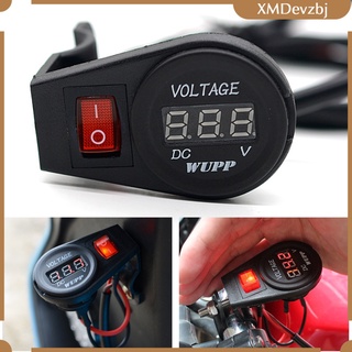 Universal Motorcycle Motor Digital LED Voltmeter Voltage Meter on/Off Switch
