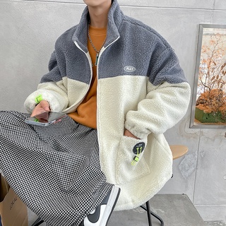 Abrigo21Abrigo acolchado de algodón de invierno de lana de cordero de moda Patchwork nueva chaqueta adolescente Abrigo acolchado de algodón grueso estilo atractivo de Hong Kong