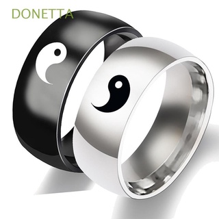 DONETTA Accessories Tai Chi Rings Couple Yin Yang Couple Rings Punk Creative Friends Fashion Gifts For Men Women Lover Jewelry/Multicolor