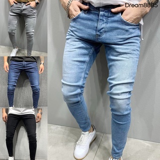 Pantalones elásticos De Cintura mediana drem Jen para hombre con cremallera y bolsillos (1)