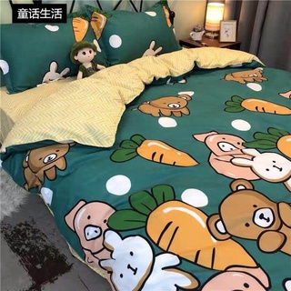 Lindo oso Ins coreanos 4 en 1 juego De Cama dormitorio De Poliéster suave cubierta consojo/ladera con diseño De almohada