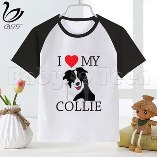 Chico camisas frontera Collie perro bebé niño camiseta niños niños Top niño impresión camiseta divertida camisetas verano manga corta Tops