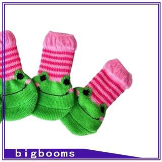 [bigrooms] 4 pzas calcetines lindos antideslizantes antideslizantes Para mascotas/calcetines antideslizantes transpirables Para perros pequeños