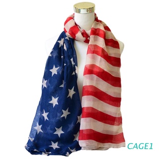 jaula nueva mujer patrón de bandera americana estilo moda bufanda chal mujer bufandas (1)