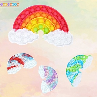 nuevo arco iris push pops burbuja juguete anti-estrés pop it fidget juguetes arco-íris amandass