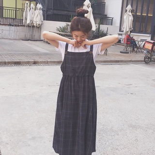 A Cuadros Liguero Falda Preppy Estilo Versión Coreana Pequeño Fresco Vestido De Longitud Media Mujer Verano Estudiante De Dos Piezas Traje De Moda