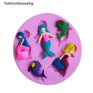 [Fashionhousehg] mermaid silicone fondant cake mould decorating mold chocolate baking tool HOT SELL