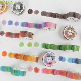 TEAKK 100pcs/roll Scrapbooking Adhesive Tape Japanese Round Stickers Label Colorful Dots Washi Tapes DIY Diary Planner Stationery Decorative Masking tape