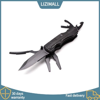 [ZA] Navaja multiherramienta plegable cuchillo destornillador brocas al aire libre cuchillo de supervivencia (4)
