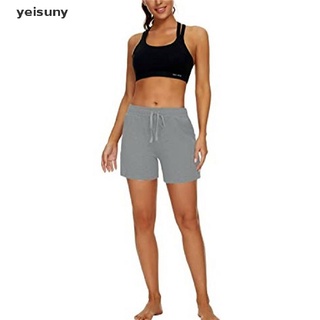 [yei] mujer cinturón elástico pantalones cortos casual yoga deportes pantalones cortos 586cl (2)