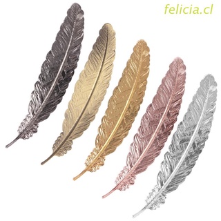 felicia Creative Retro Feather Shaped Metal Bookmark Page Marker For Books Office School