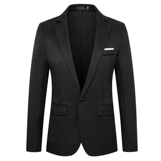 Mens Slim Fit llegada algodón Blazer traje Chamarra negro azul más el tamaño masculino Blazers para hombre abrigo de boda (1)