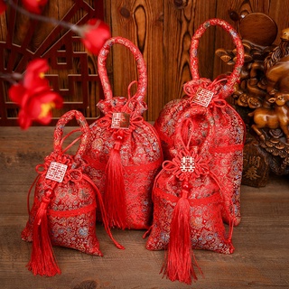 Año nuevo sobre rojo bolsa de la suerte caramelo bolsa de almacenamiento de los niños monedero