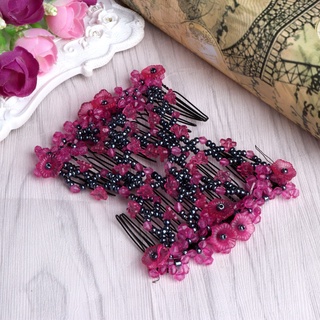 sta fashion magic beads elasticidad doble peine clip elástico mujeres accesorios (5)