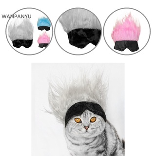 Wanpanyu suave mascota ojo parche peluca lindo mascota peluca sombrero cómodo mascotas suministros