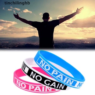 [tinchilinghb] 1PC “No Pain No Gain”Elastic Inspirational Motivational Silicone Rubber Bracelet [HOT]