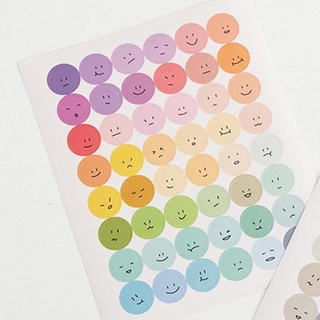1Pcs Ins viento sal serie redonda Smiley Emoticon pegatinas manual de la tarjeta pegatinas de papelería escolar