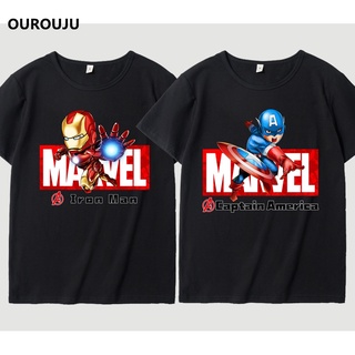 Vengadores T-shirt pareja traje Marvel co-marca Spider-Man veneno de hierro hombre de manga corta estudiante clase ropa DIY