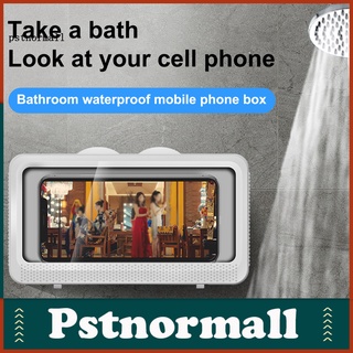 Pstnormall todo cubierto teléfono móvil estante montado en la pared teléfono caja de almacenamiento Anti-niebla para baño