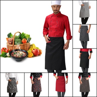 erlinda delantal corto masculino adulto ajustable suministros de cocina cocina delantal restaurante rayas con bolsillos camarero suave hotel chef accesorios (5)