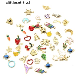 CHARMS alittlesetrtr: 50 unids/set de perlas de esmalte mezclados colgantes para manualidades, manualidades, manualidades, hallazgos de joyería [cl] (8)