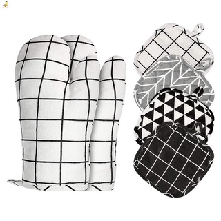 COD Oven Mitts and Pot Holders Kitchen Microwave Mitts Heat Resistant Oven Mittens and Oven Hot Mitts Pad for Baking Cooking