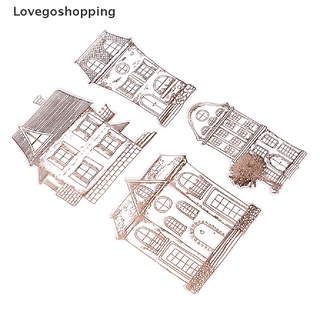 [Lovego] Patrón de casas transparente transparente sello de silicona sellos DIY Scrapbooking tarjeta hacer
