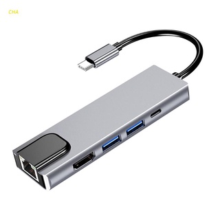 CHA USB C Hub 5 En 1 Con Adaptador Multipuerto Ethernet Con 4K HDMI compatible