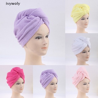 ivywoly cabello turbante toalla twist wrap microfibra secado rápido cabeza de algodón gorro de baño banda sombrero cl