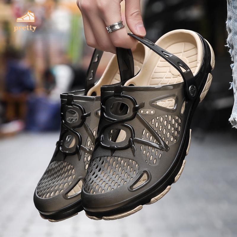 Crocs hombres diapositivas sandalias zapatos de playa Casual zapatos al aire libre suave luz