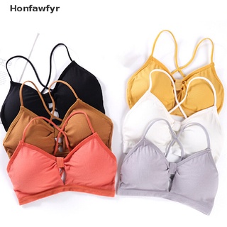 Honfawfyr Women Stretch Yoga Fitness Hollow Out Seamless Padded Sports Bra Vest Crop Top *Hot Sale