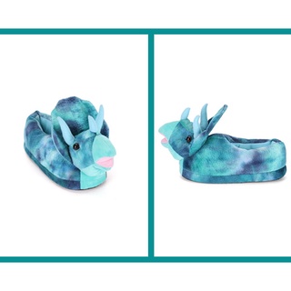 Unisex suave felpa casa zapatillas Animal disfraz Triceratops zapatos zapatillas para hombres mujeres (2)